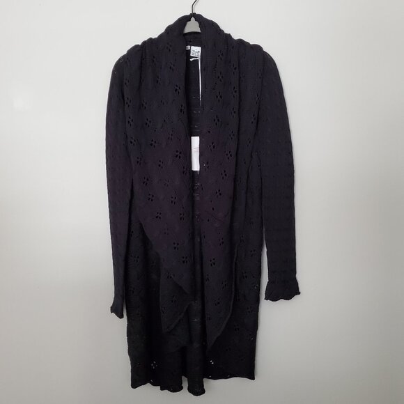 Cotton by Autumn Cashmere Pointelle Drape Cardigan - Picture 1 of 8